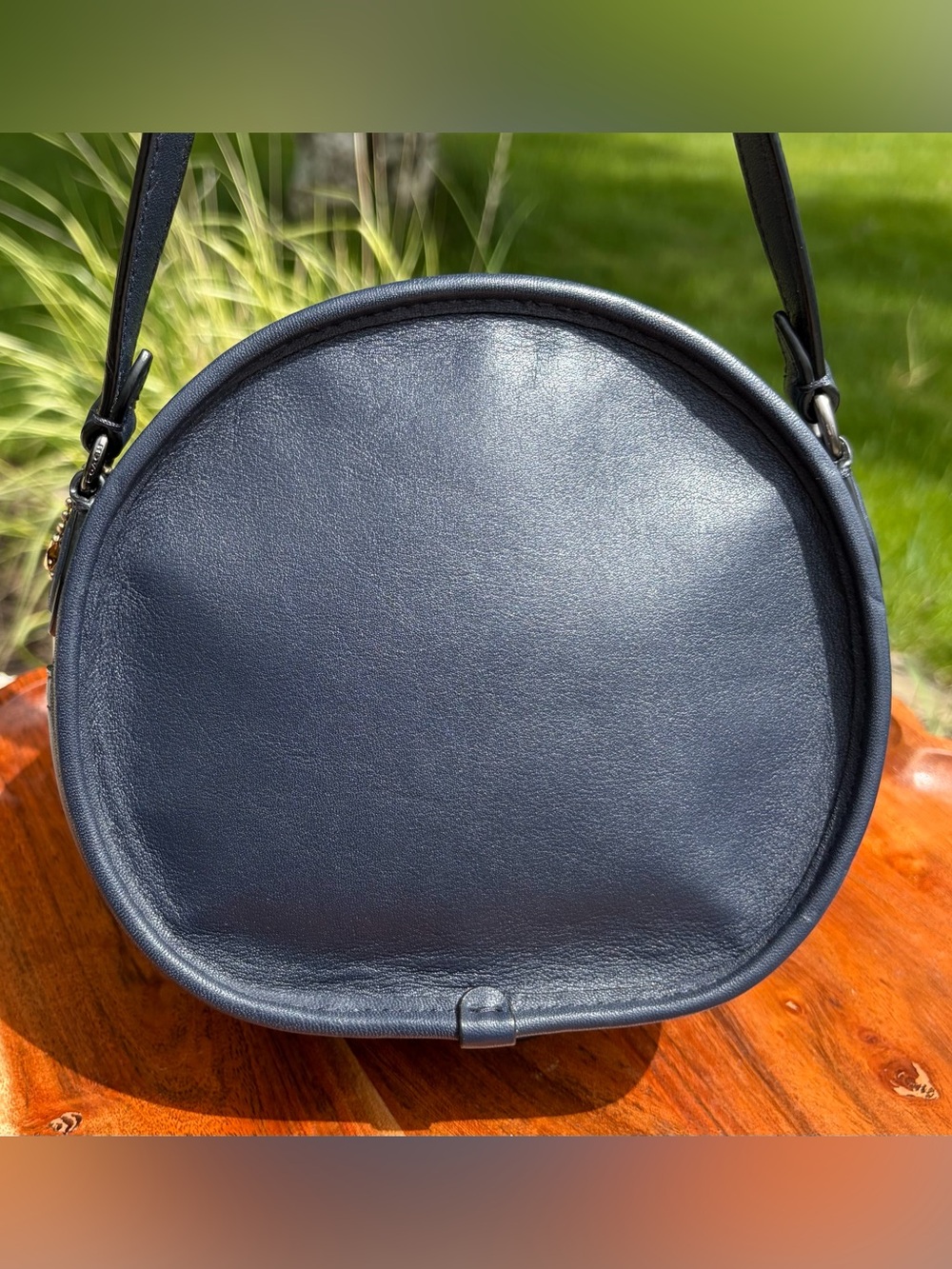 Coach Canteen Bag Limited Edition Navy Leather Rainbow Glitter F48731 EUC - Picture 11 of 16